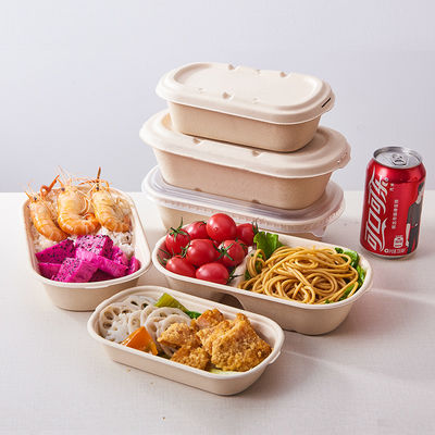 تناول الطعام في الخارج مع قسمين حاويات طعام SGS قابلة للتحويل إلى سماد