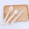 أدوات مائدة خشبية قابلة للتحلل وملفوفة بشكل فردي مقاس 7 بوصات 8 بوصات يمكن التخلص منها